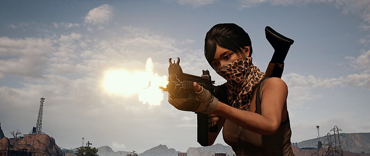 Jogador desconhecido Campo de batalha, PUBG, M4A4, meninas com armas, HD papel de parede