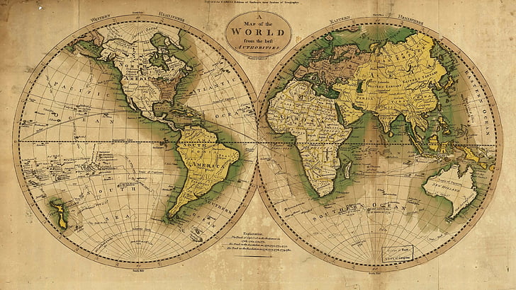 vintage, world map, map, world, history, ancient history, globe, HD wallpaper