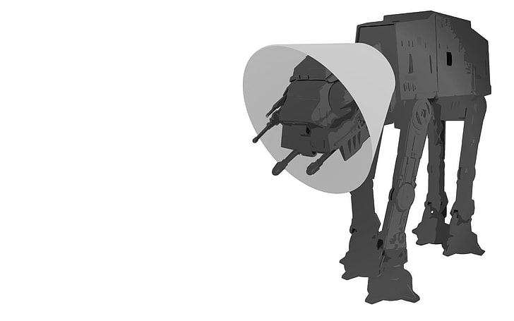graue Star Wars an an tragender Sicherheitskegelillustration des Wanderers, Star Wars, Spaß, HD-Hintergrundbild