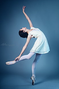 Lupe Jelena, 500px, женщины, модель, балерина, голубая, танцовщица, HD обои HD wallpaper