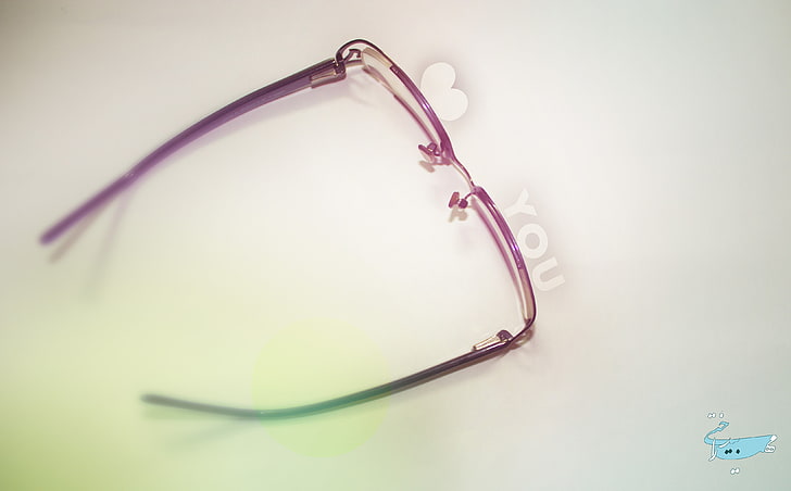 black framed eyeglasses, glass, love, HD wallpaper