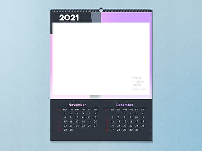 Календарь 2021, шаблон, ноябрь, декабрь, HD обои HD wallpaper