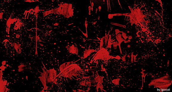 черно-красная краска сплат цифровые обои, черный, кровь, пятно, эрозия, HD обои HD wallpaper