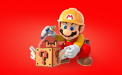 Super Mario Maker Game 2015, Super Mario illustration, Games, Mario, Game, 2015, SuperMarioMaker, HD wallpaper HD wallpaper