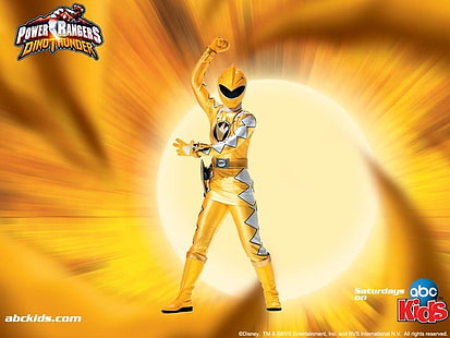Power Ranger желтый, телешоу, Могучие рейнджеры, Могучие рейнджеры Dino Thunder, HD обои HD wallpaper