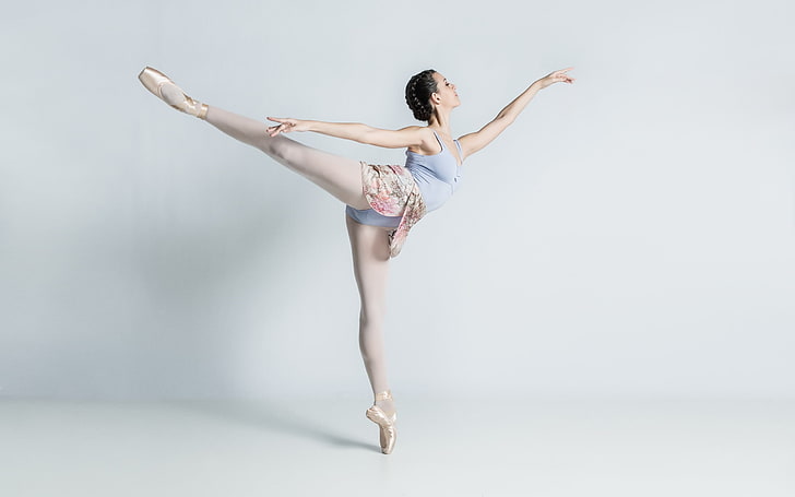 legs, women, simple background, ballerina, dancer, HD wallpaper