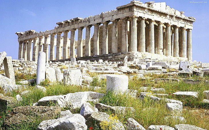 パルテノン神殿、アテネ、ギリシャ、パルテノン神殿、記念碑、ギリシャ、アテネ、自然と風景、 HDデスクトップの壁紙