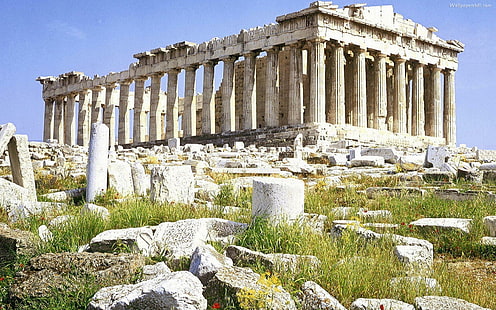 パルテノン神殿、アテネ、ギリシャ、パルテノン神殿、記念碑、ギリシャ、アテネ、自然と風景、 HDデスクトップの壁紙 HD wallpaper