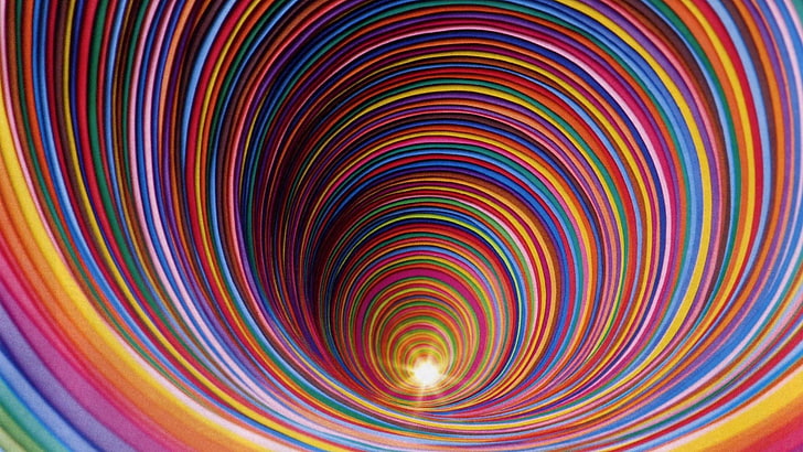 lingkaran, tabung, warna, warna-warni, lubang cacing, abstrak, Wallpaper HD