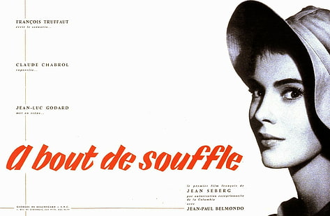 Film posters, À bout de souffle, Jean-Luc Godard, Jean Seberg, minimalism, movie poster, HD wallpaper HD wallpaper