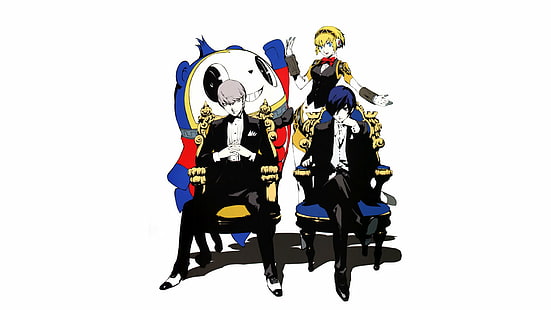 Persona, Aigis (Persona), Anime, Minato Arisato, Teddie (Persona), Video Game, Yu Narukami, HD wallpaper HD wallpaper