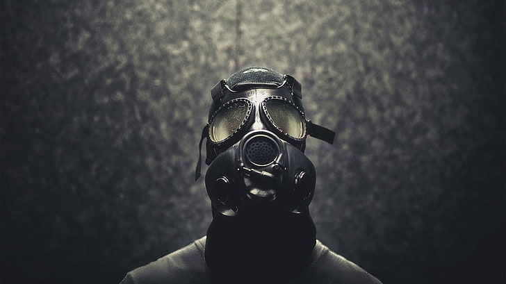 black gas mask, gas masks, apocalyptic, HD wallpaper