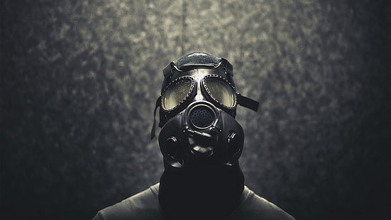 máscara de gas negra, máscaras de gas, apocalíptico, Fondo de pantalla HD HD wallpaper