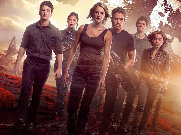 Movie, The Divergent Series: Allegiant, Ansel Elgort, Caleb (The Divergent Series), Four (The Divergent Series), Miles Teller, Peter (The Divergent Series), Shailene Woodley, Theo James, Tris (The Divergent Series), HD wallpaper