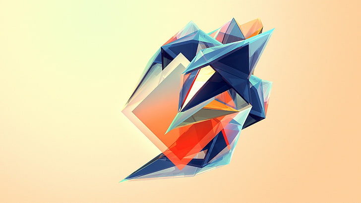 abstract illustration, Justin Maller, Facets, simple background, abstract, HD wallpaper