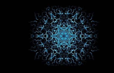 blaue und schwarze abstrakte Tapete, Mandalas, abstrakt, HD-Hintergrundbild HD wallpaper