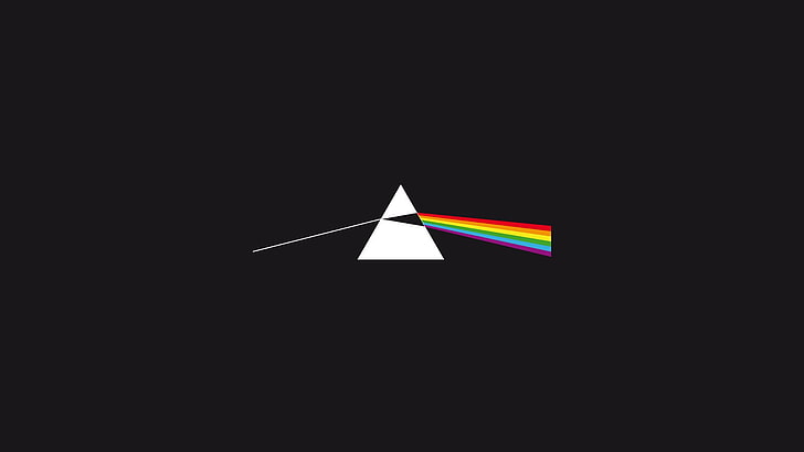 Logo Pink Floyd, Pink Floyd, minimalisme, simple, triangle, Le côté obscur de la lune, Fond d'écran HD