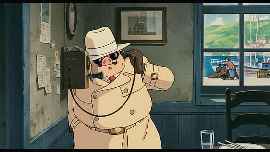  Studio Ghibli, Porco Rosso, #红猪, screen shot, HD wallpaper HD wallpaper