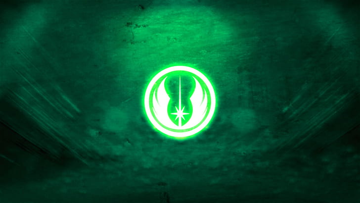 круглая зеленая иллюстрация логотипа, звездные войны, HD обои