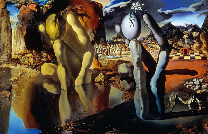 surrealismo, imagen, Salvador Dali, La metamorfosis de Narciso, Fondo de pantalla HD