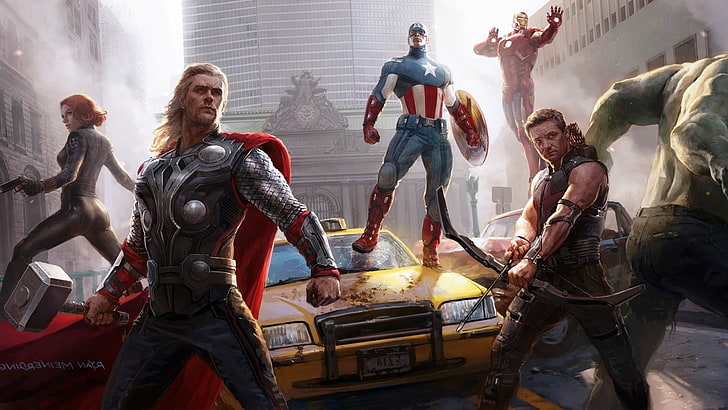 Black Widow, Bruce Banner, Captain America, Hawkeye, Hulk, Iron man, ภาพยนตร์, The Avengers, thor, วอลล์เปเปอร์ HD