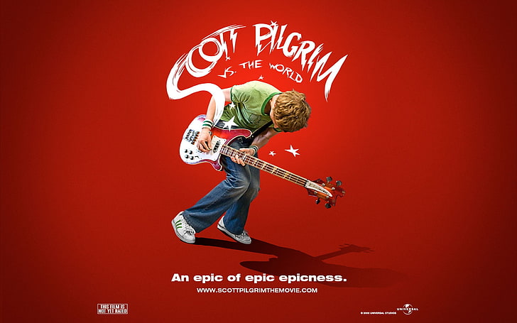 Ilustração de Scott Pilgrim The World, Scott Pilgrim vs. the World, filmes, Michael Cera, guitarras baixas, HD papel de parede