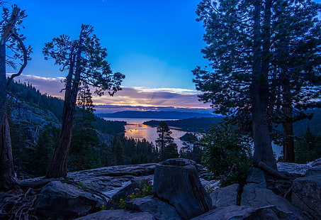 كاليفورنيا ، نيفادا ، سييرا نيفادا ، البحيرة ، المساء، خلفية HD HD wallpaper