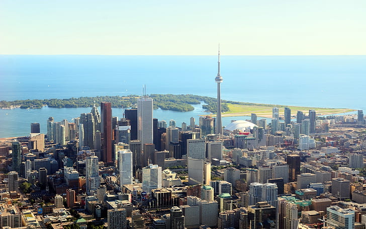 Toronto, Canada, gratte-ciel, bâtiments, ciel, horizon, Toronto, Canada, gratte-ciel, bâtiments, ciel, Horizon, Fond d'écran HD