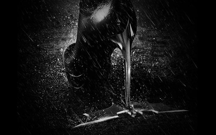 черен стилет, дъжд, Батман, бухалка, пета, 2012, икона, Тъмният рицар се издига, ботуши, Тъмният рицар: легендата, HD тапет
