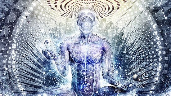человек цифровое искусство, медитация, духовность, Кэмерон Грей, HD обои HD wallpaper