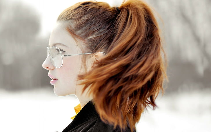 berambut merah, profil, wanita, Wallpaper HD