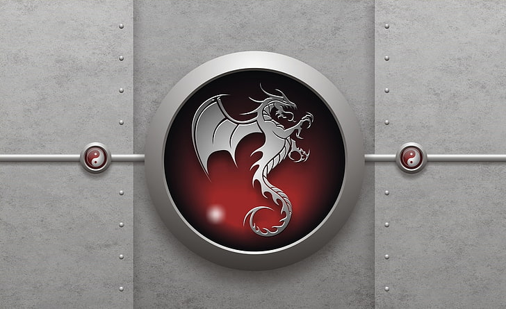 Tribal Dragon Red, gray and red dragon emblem wallpaper, Artistic, 3D, Dragon, Tribal, HD wallpaper