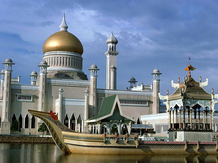 arquitectura, arquitectura islámica, mezquita, Lejano Oriente, barco, Fondo de pantalla HD