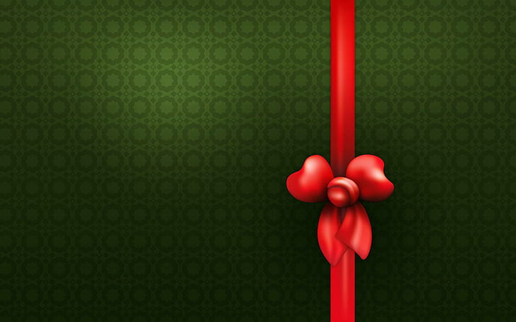 Christmas ribbon, red bow illustration, holidays, 1920x1200, ribbon, christmas, merry christmas, HD wallpaper