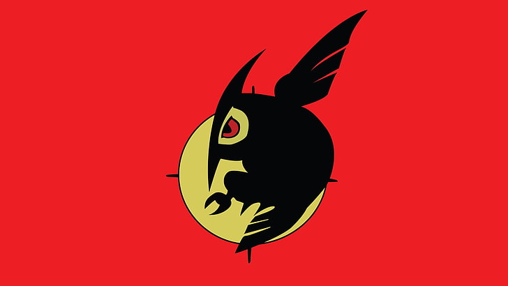 logo animal noir et jaune, Akame ga Kill !, anime, fond simple, Fond d'écran HD
