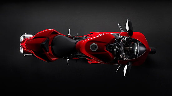 красный и черный спортивный мотоцикл, Ducati, красный, мотоцикл, HD обои HD wallpaper