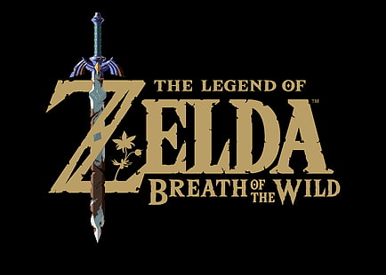 El logotipo de The Legend of Zelda Breath of the Wild, The Legend of Zelda: Breath of the Wild, videojuegos, The Legend of Zelda, Master Sword, Fondo de pantalla HD HD wallpaper