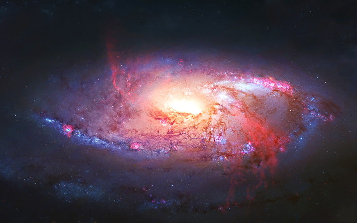 галактика цифровые обои, цифровое искусство, космическое искусство, космос, галактика, HD обои