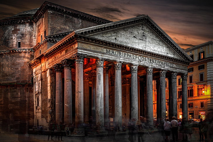 Man Made, Pantheon, Italy, Monument, Rome, Time-Lapse, HD wallpaper