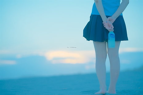 Japanese women, Japan, skirt, legs, barefoot, HD wallpaper HD wallpaper