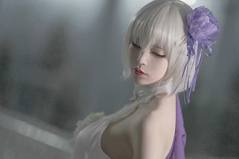 weiße Haare, Cosplay, HD-Hintergrundbild HD wallpaper