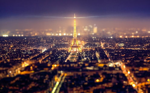 Paris At Night-landscape HD обои, Эйфелева башня, Париж, HD обои HD wallpaper