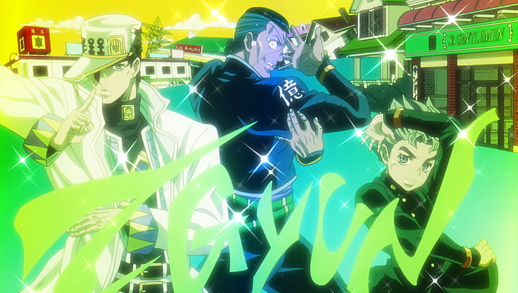 Anime, Jojos bizarres Abenteuer, Jotaro Kujo, Koichi Hirose, Okuyasu Nijimura, HD-Hintergrundbild
