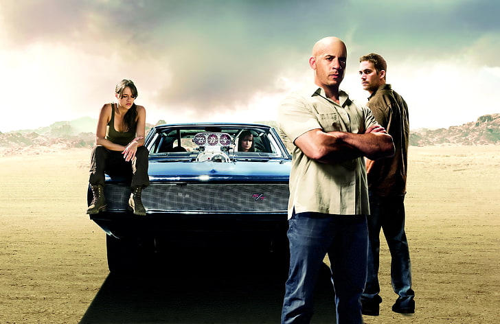 Need For Speed ​​film tapet, Dodge, Jordana Brewster, Charger, 1970, Vin Diesel, Paul Walker, Fast & Furious, Michelle Rodriguez, The fast and the furious 4, luftintag, HD tapet