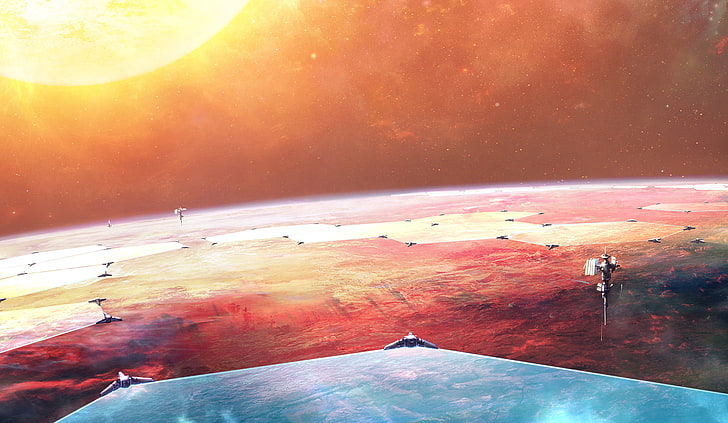 ilustrasi luar angkasa, luar angkasa, Matahari, planet, Wallpaper HD