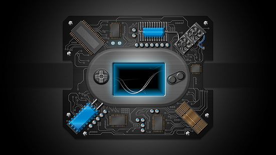 conexiones, микрочипы, плака, технология, HD обои HD wallpaper