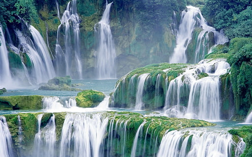 Водопад Лес Джунгли HD, водопады фото, природа, лес, водопад, джунгли, HD обои HD wallpaper