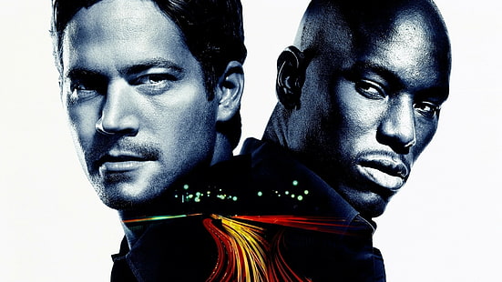 Paul Walker, Fast and Furious, Tyrese Gibson, movie poster, HD wallpaper HD wallpaper