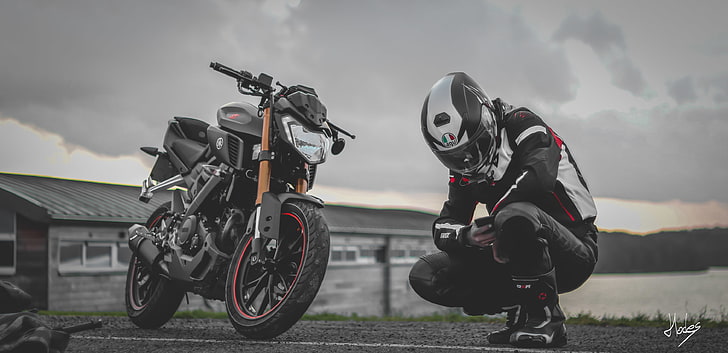 motocicleta, Yamaha, profundidad de campo, Fondo de pantalla HD