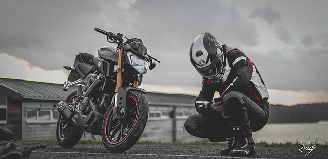 motocicleta, Yamaha, profundidade de campo, HD papel de parede HD wallpaper